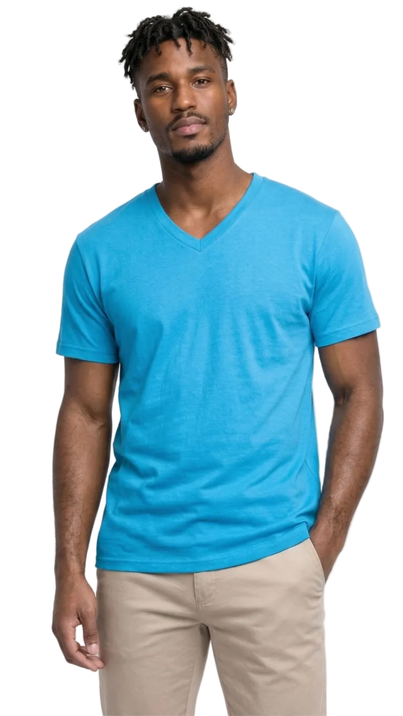 AT37-Access Men's V Neck T Shirts, Comfortable, and Stylish Heavyweight Short Sleeve Cotton V Neck T Shirts for Men, 3-Pack