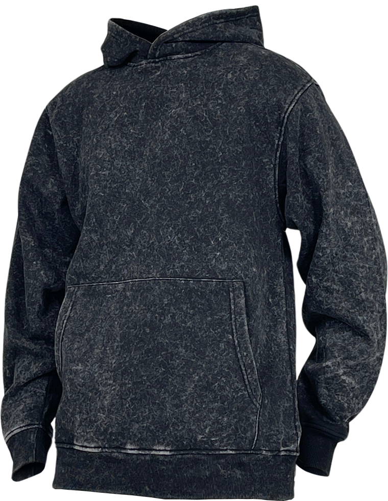 BTF24016- Men's Acid Wash Pullover Fleece Hoody