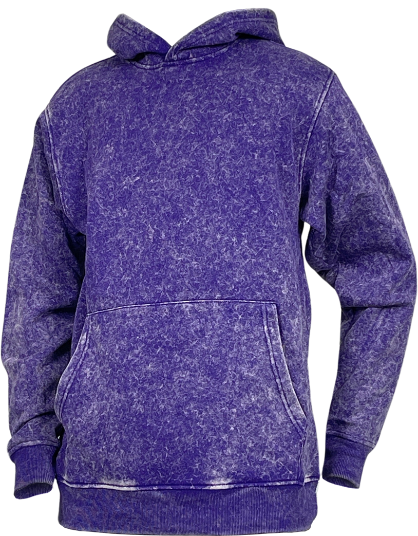 BTF24016- Men's Acid Wash Pullover Fleece Hoody