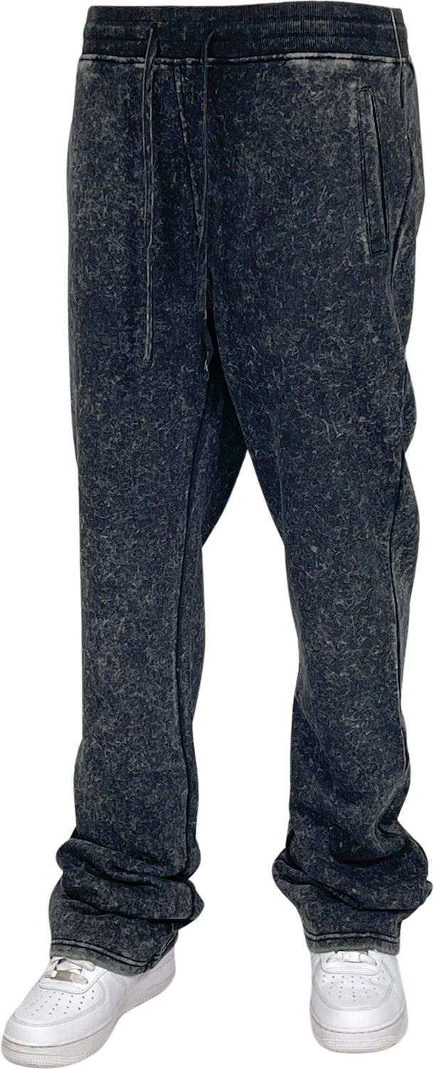 BTF24018- Men's Acid Wash Stack Fleece Pants