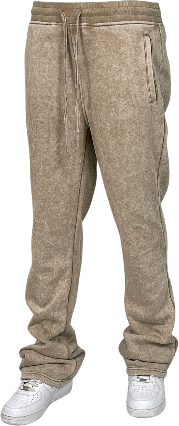 BTF24018- Men's Acid Wash Stack Fleece Pants