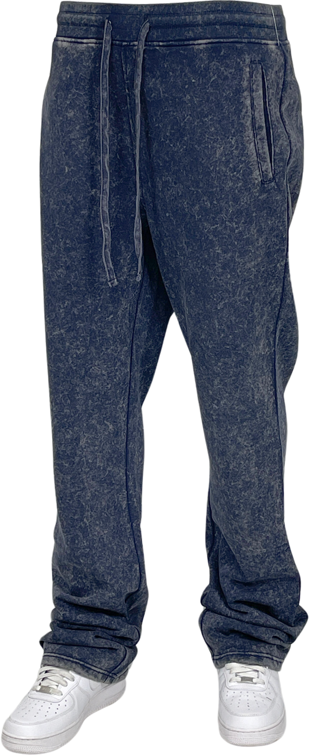 BTF24018- Men's Acid Wash Stack Fleece Pants