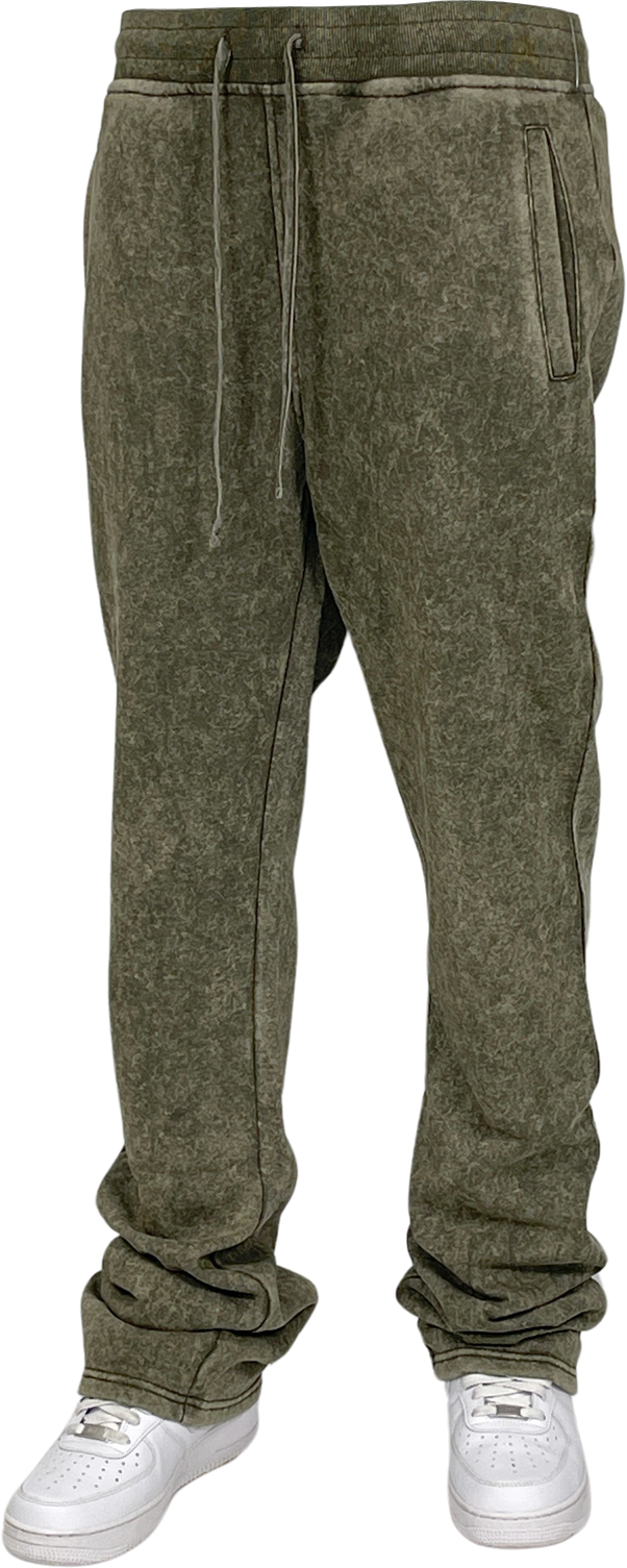 BTF24018- Men's Acid Wash Stack Fleece Pants