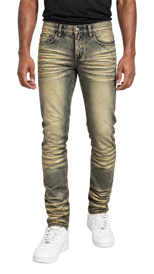 BTP24082X- Men's Big & Tall Washed Slim Fit Jeans