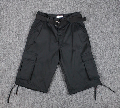 AS1505-Men's Solid Color Cargo Shorts with Belt
