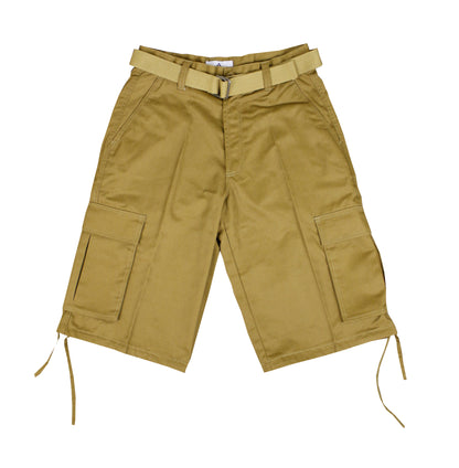 AS1505-Men's Solid Color Cargo Shorts with Belt