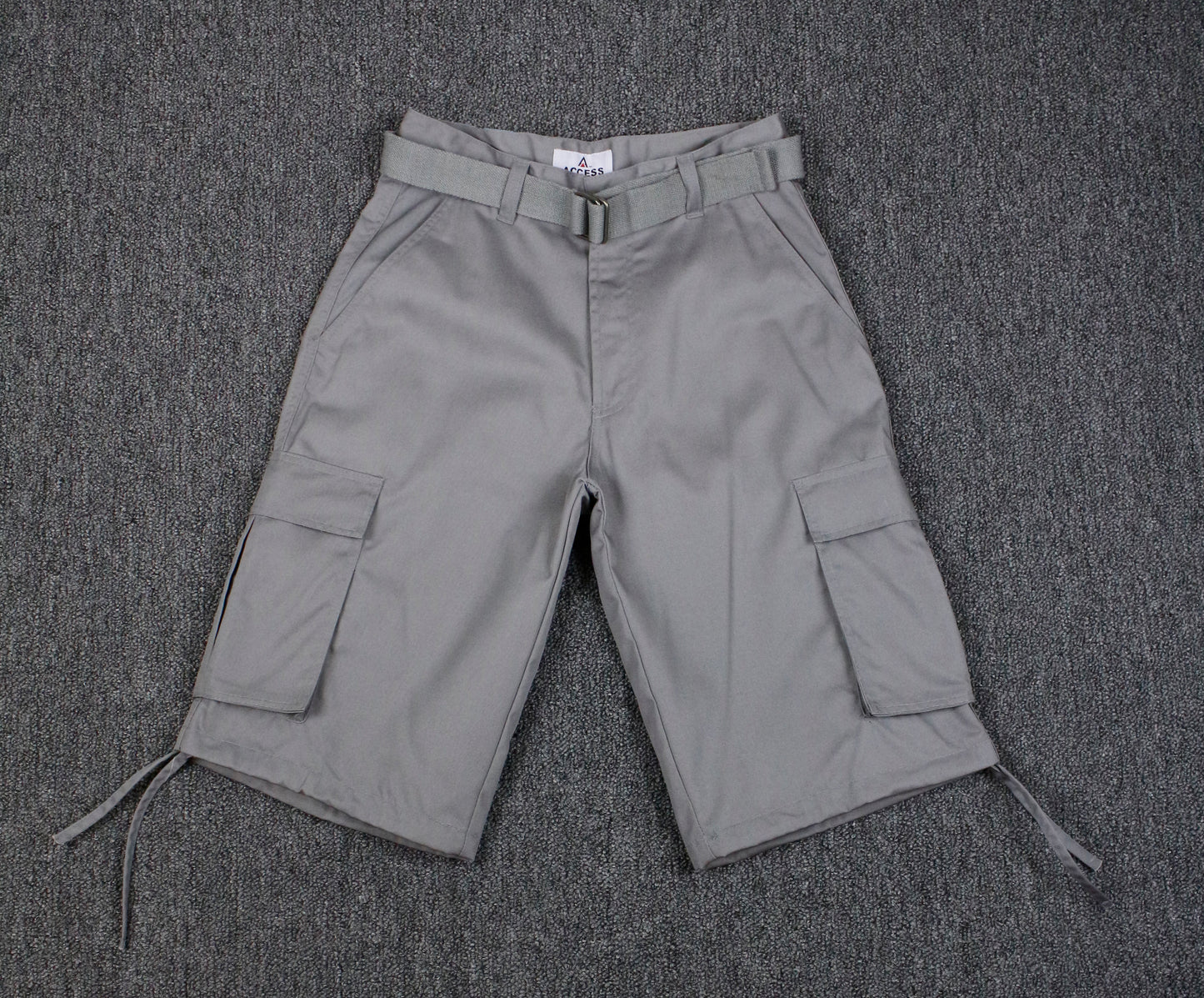 AS1505-Men's Solid Color Cargo Shorts with Belt