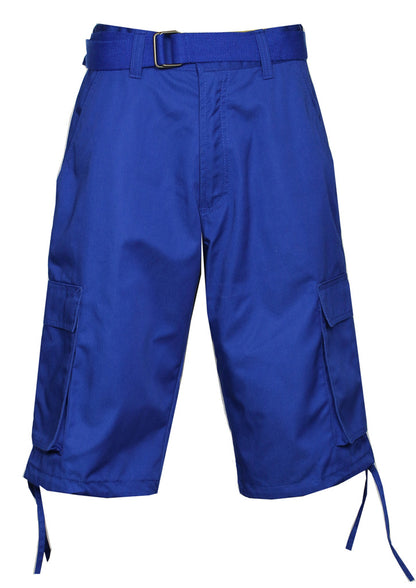 AS1505-Men's Solid Color Cargo Shorts with Belt