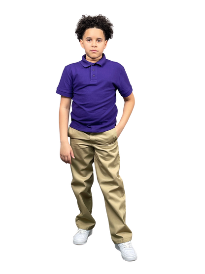 ASU001-Access Unisex Kid's Short Sleeve School Uniform Pique Polo