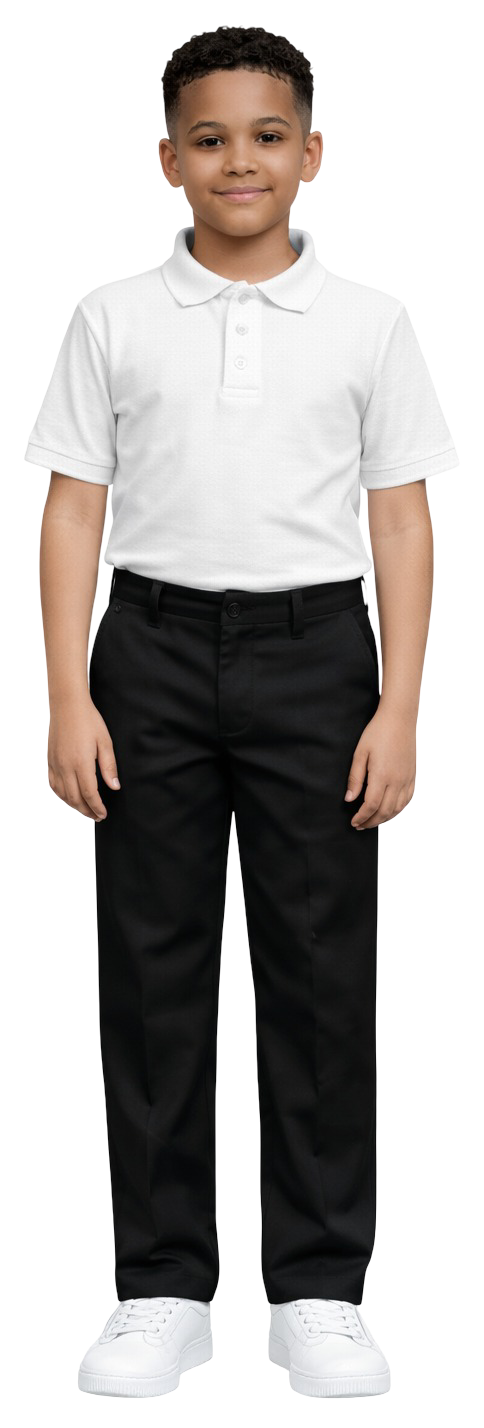 ASU002-Boy's School Uniform Flat Front Pants