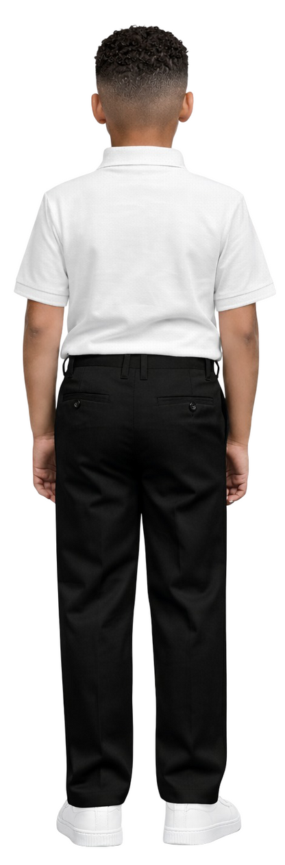 ASU002-Boy's School Uniform Flat Front Pants