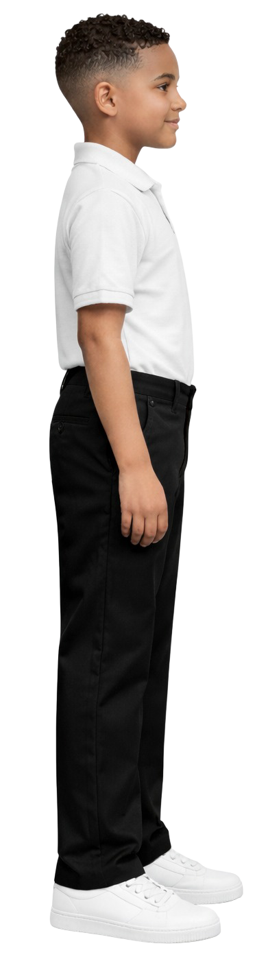 ASU002-Boy's School Uniform Flat Front Pants