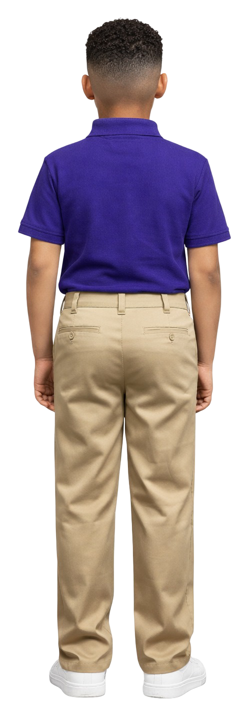 ASU002-Boy's School Uniform Flat Front Pants