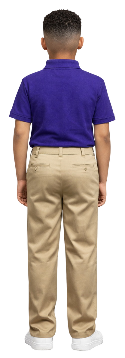 ASU002-Boy's School Uniform Flat Front Pants