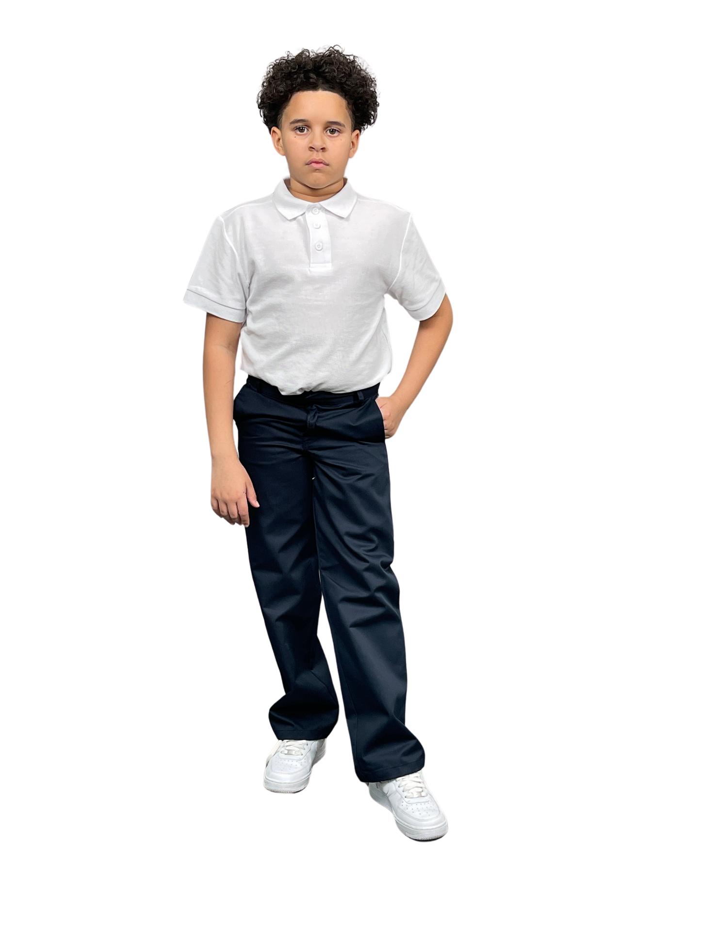 ASU002-Boy's School Uniform Flat Front Pants