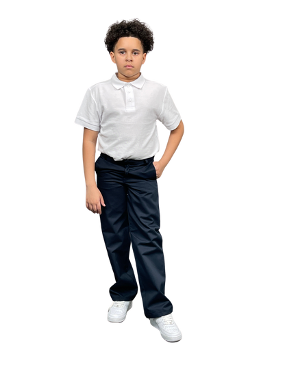 ASU002-Boy's School Uniform Flat Front Pants