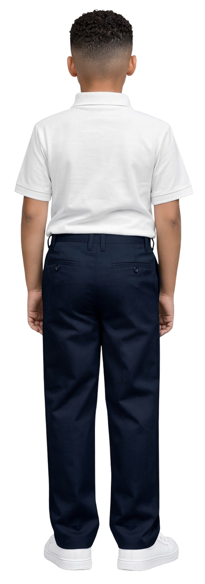 ASU002-Boy's School Uniform Flat Front Pants