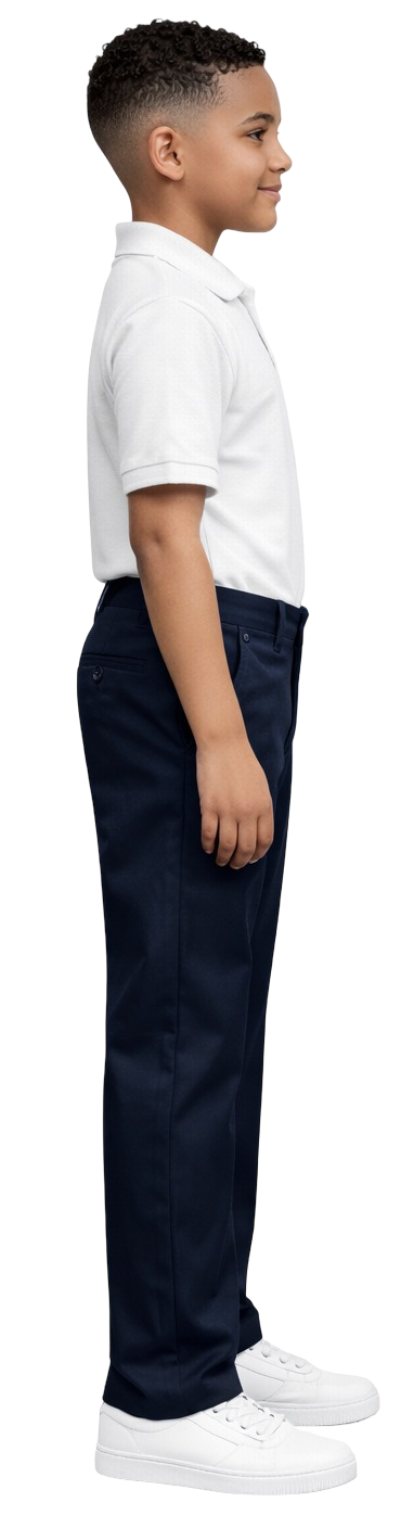 ASU002-Boy's School Uniform Flat Front Pants