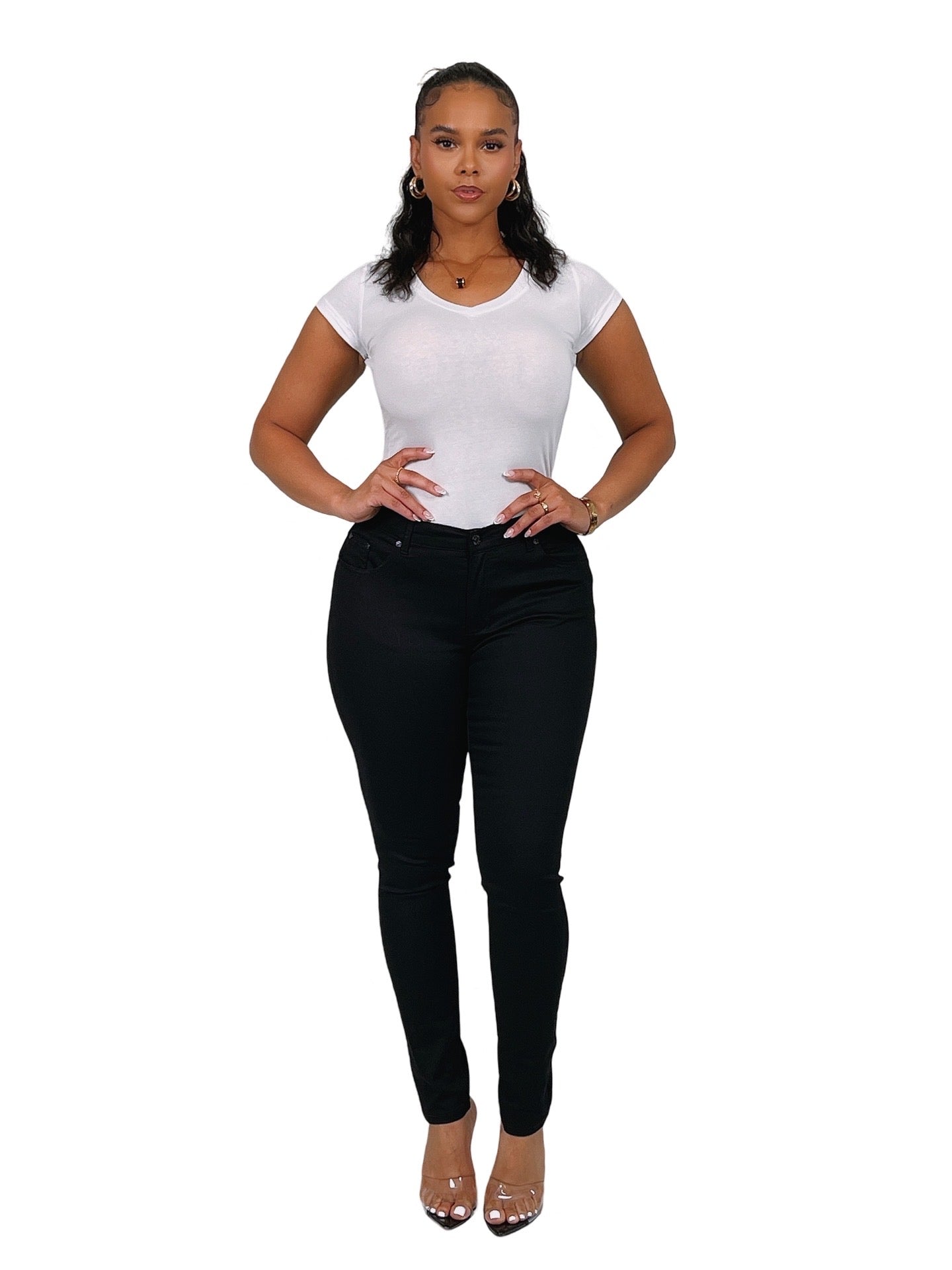 ASU017X-Access Junior's Uniform Skinny Pants(Plus Size)