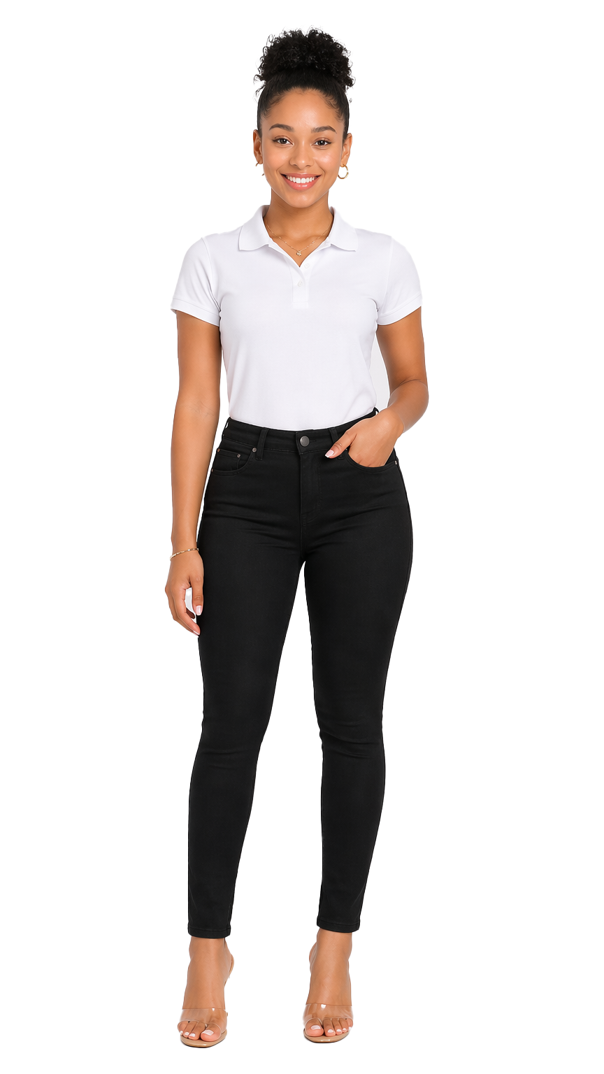 ASU017-Access Women’s Skinny Uniform Pants, Stretch Cotton 5-Pocket Work Slacks for Women, Comfortable Slim Fit Everyday Dress Pants