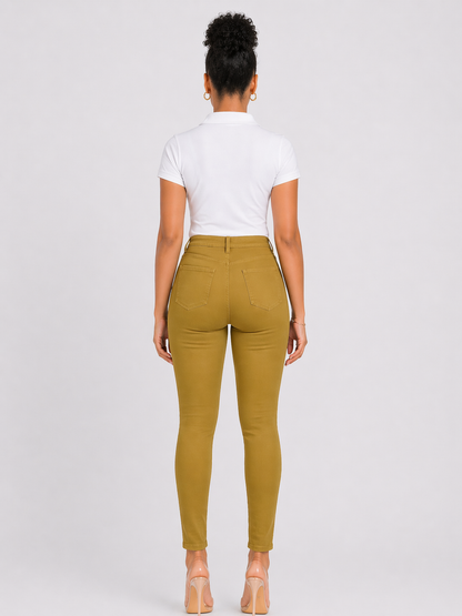 ASU017-Access Women’s Skinny Uniform Pants, Stretch Cotton 5-Pocket Work Slacks for Women, Comfortable Slim Fit Everyday Dress Pants