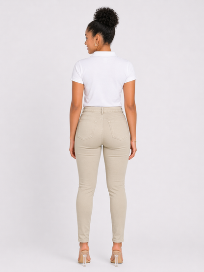 ASU017-Access Women’s Skinny Uniform Pants, Stretch Cotton 5-Pocket Work Slacks for Women, Comfortable Slim Fit Everyday Dress Pants
