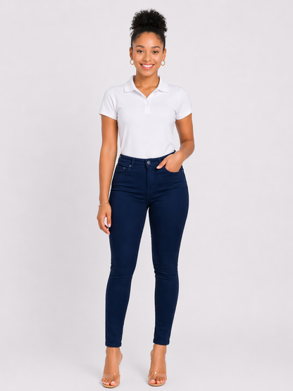 ASU017-Access Women’s Skinny Uniform Pants, Stretch Cotton 5-Pocket Work Slacks for Women, Comfortable Slim Fit Everyday Dress Pants
