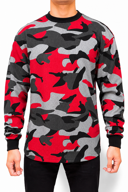 AT11 Camo-Access Men's Heavyweight Camo Long Sleeve Crew Neck Thermal