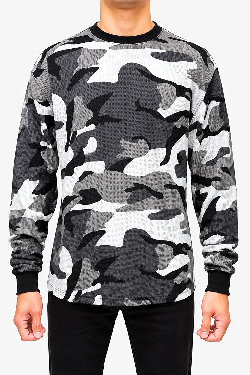 AT11 Camo-Access Men's Heavyweight Camo Long Sleeve Crew Neck Thermal