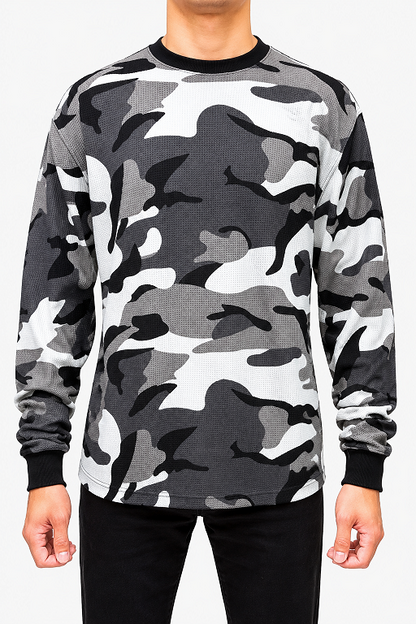 AT11 Camo-Access Men's Heavyweight Camo Long Sleeve Crew Neck Thermal