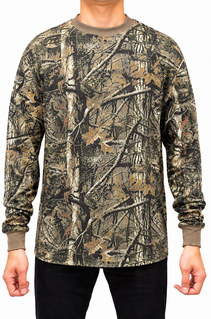AT11 Camo-Access Men's Heavyweight Camo Long Sleeve Crew Neck Thermal
