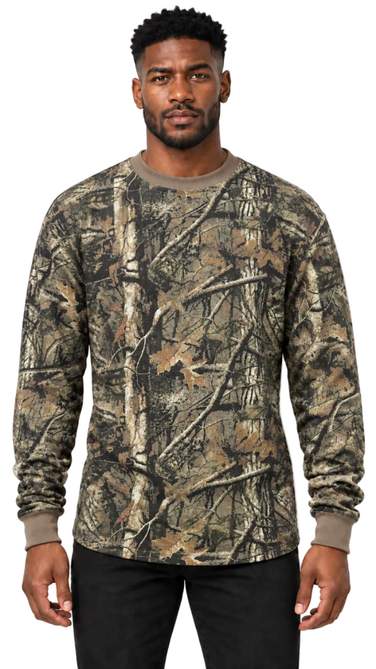 AT11 Camo-Access Men's Heavyweight Camo Long Sleeve Crew Neck Thermal