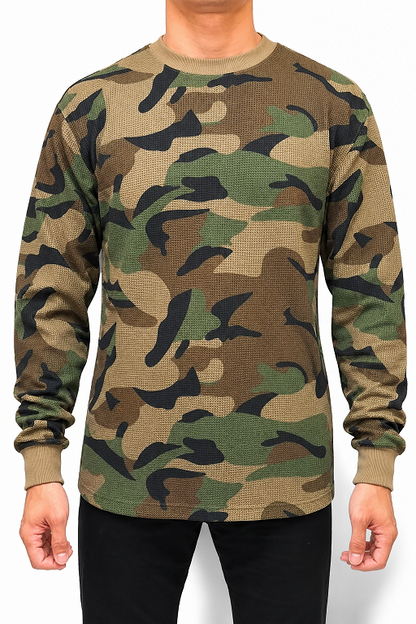 AT11 Camo-Access Men's Heavyweight Camo Long Sleeve Crew Neck Thermal