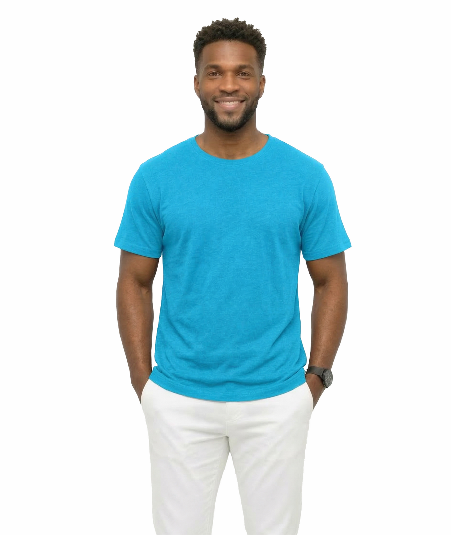 AT35X-Big & Tall-Access Men’s Heavyweight Cotton T Shirts, Short Sleeve Crew Neck Tees for Men, Soft Breathable Everyday Basics, 3-Pack