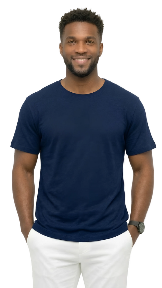 AT35-Access Men’s Heavyweight Cotton T Shirts, Short Sleeve Crew Neck Tees for Men, Soft Breathable Everyday Basics, 3-Pack
