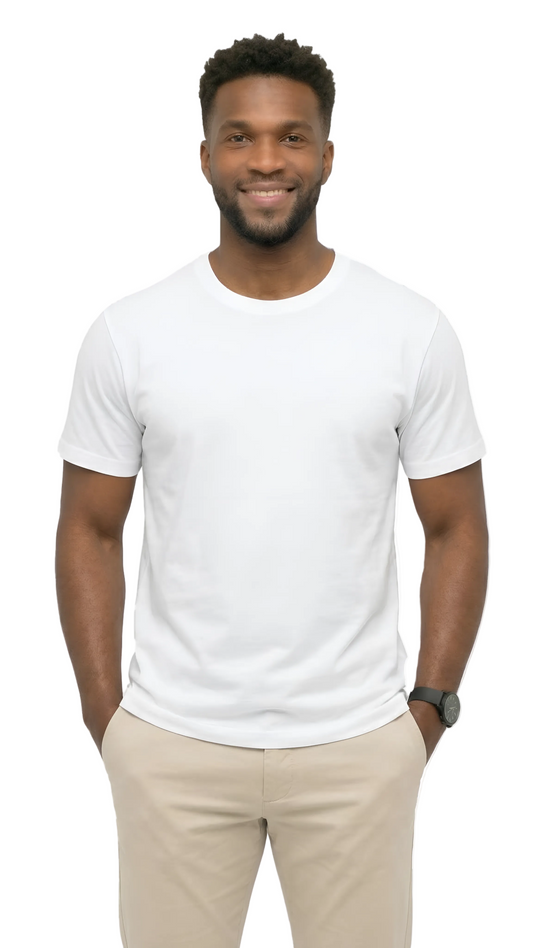 AT35-Access Men’s Heavyweight Cotton T Shirts, Short Sleeve Crew Neck Tees for Men, Soft Breathable Everyday Basics, 3-Pack