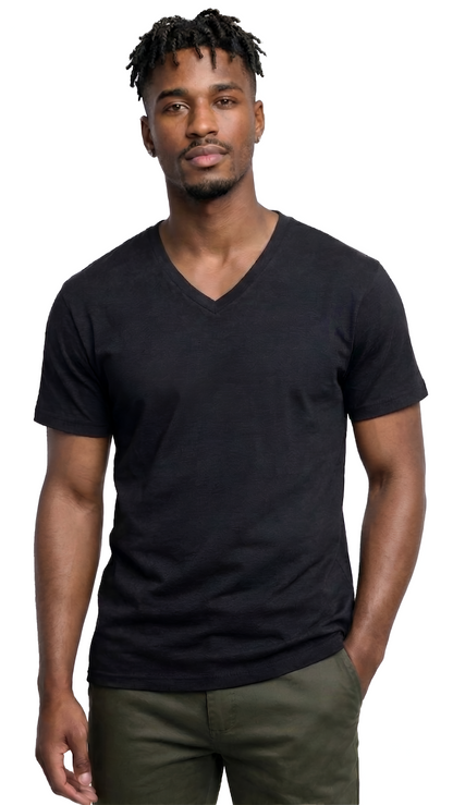 AT37-Access Men's V Neck T Shirts, Comfortable, and Stylish Heavyweight Short Sleeve Cotton V Neck T Shirts for Men, 3-Pack