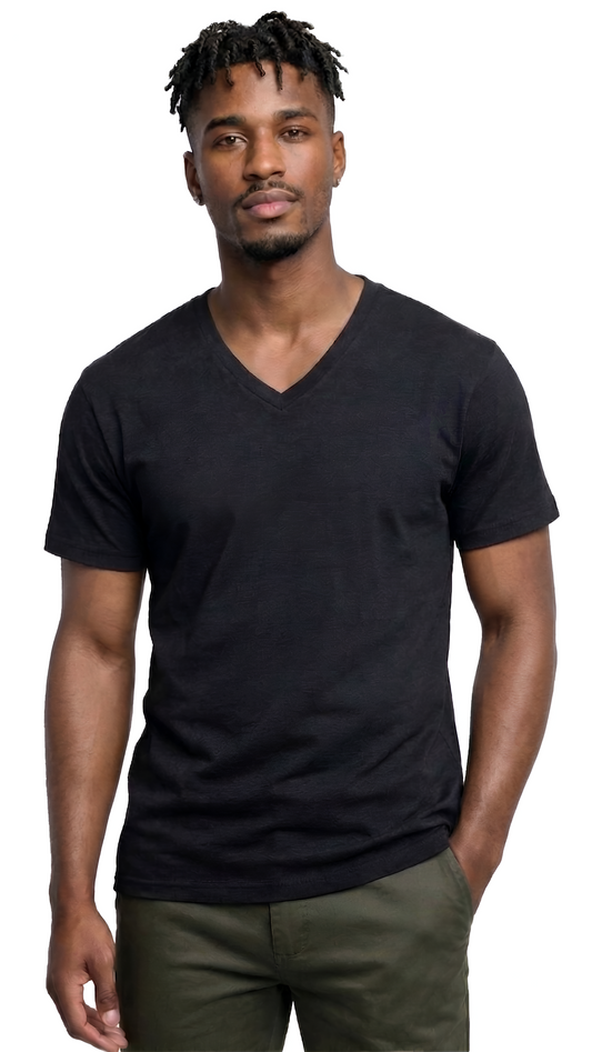 AT37-Access Men's V Neck T Shirts, Comfortable, and Stylish Heavyweight Short Sleeve Cotton V Neck T Shirts for Men, 3-Pack