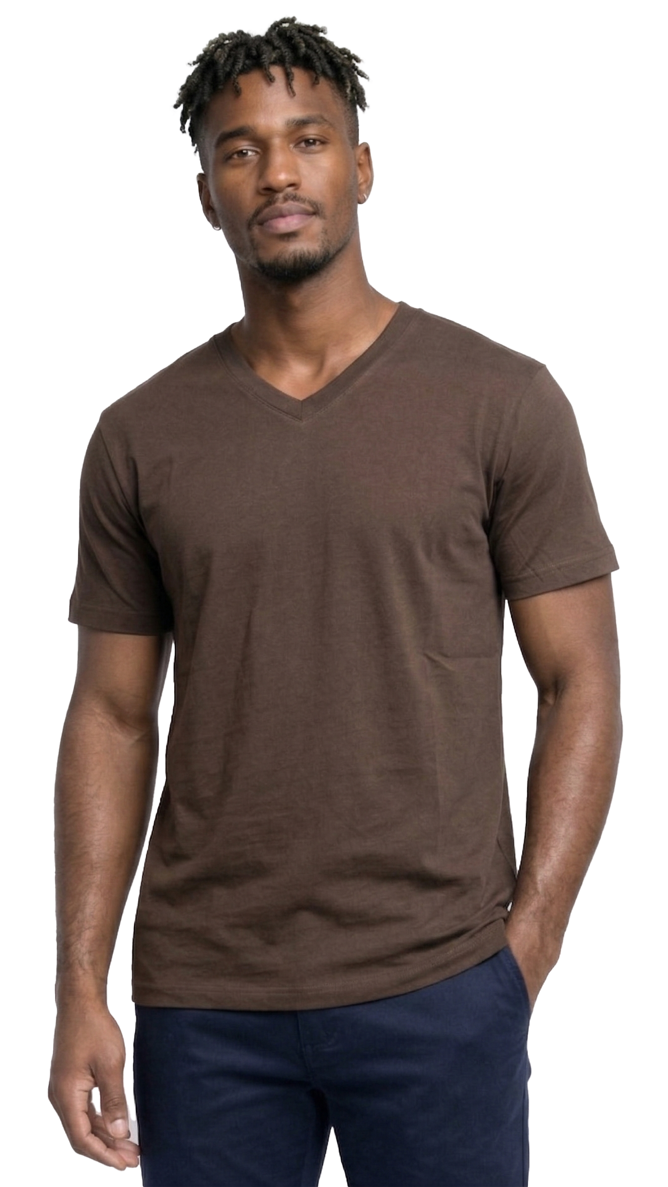 AT37-Access Men's V Neck T Shirts, Comfortable, and Stylish Heavyweight Short Sleeve Cotton V Neck T Shirts for Men, 3-Pack