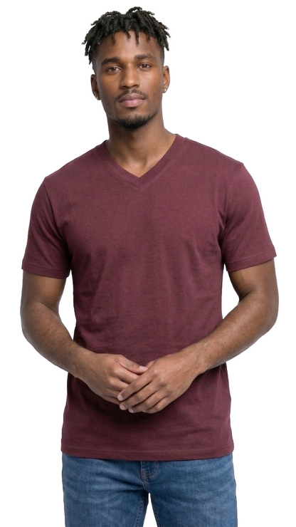 AT37-Access Men's V Neck T Shirts, Comfortable, and Stylish Heavyweight Short Sleeve Cotton V Neck T Shirts for Men, 3-Pack