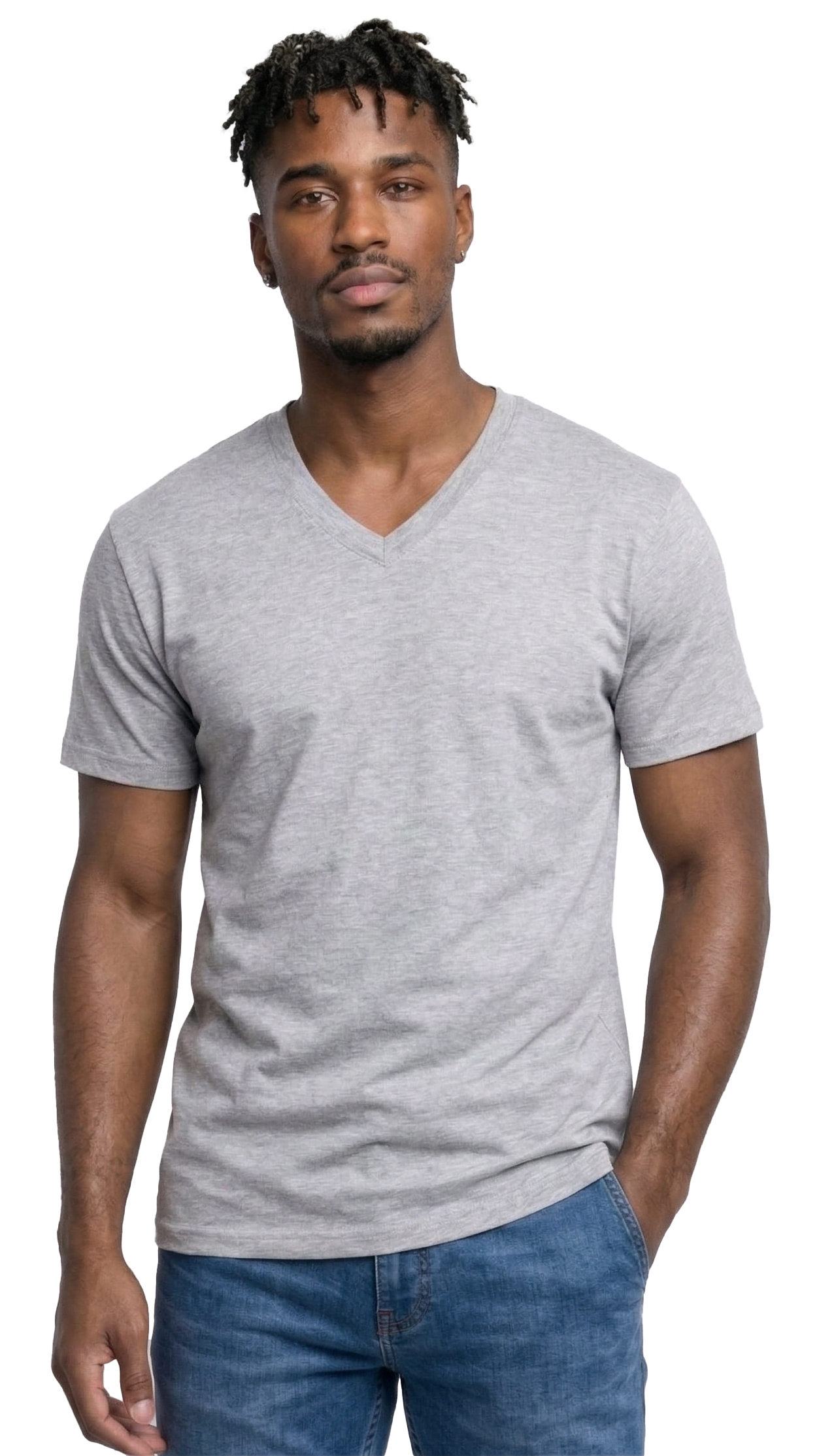 AT37-Access Men's V Neck T Shirts, Comfortable, and Stylish Heavyweight Short Sleeve Cotton V Neck T Shirts for Men, 3-Pack
