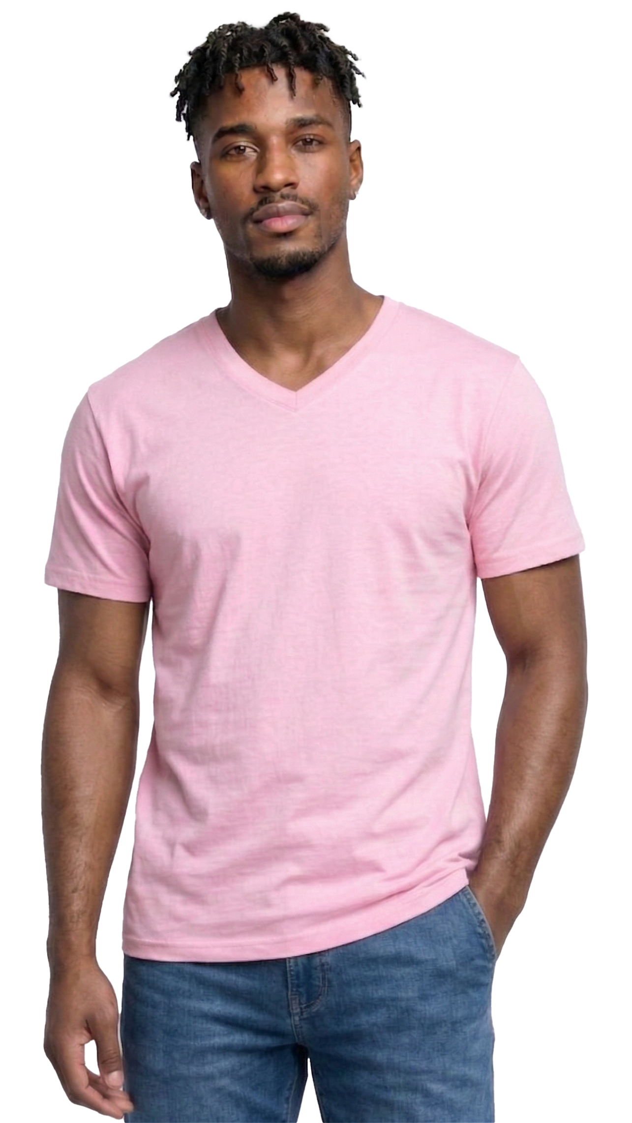 AT37-Access Men's V Neck T Shirts, Comfortable, and Stylish Heavyweight Short Sleeve Cotton V Neck T Shirts for Men, 3-Pack