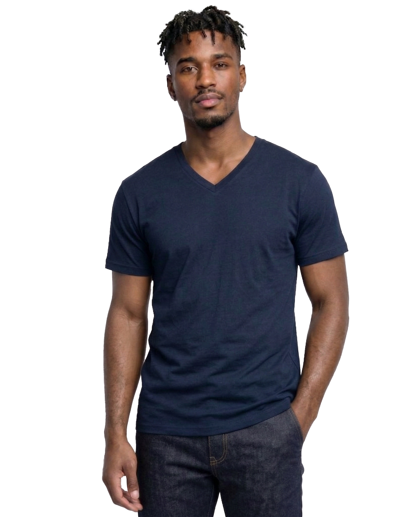 AT37-Access Men's V Neck T Shirts, Comfortable, and Stylish Heavyweight Short Sleeve Cotton V Neck T Shirts for Men, 3-Pack