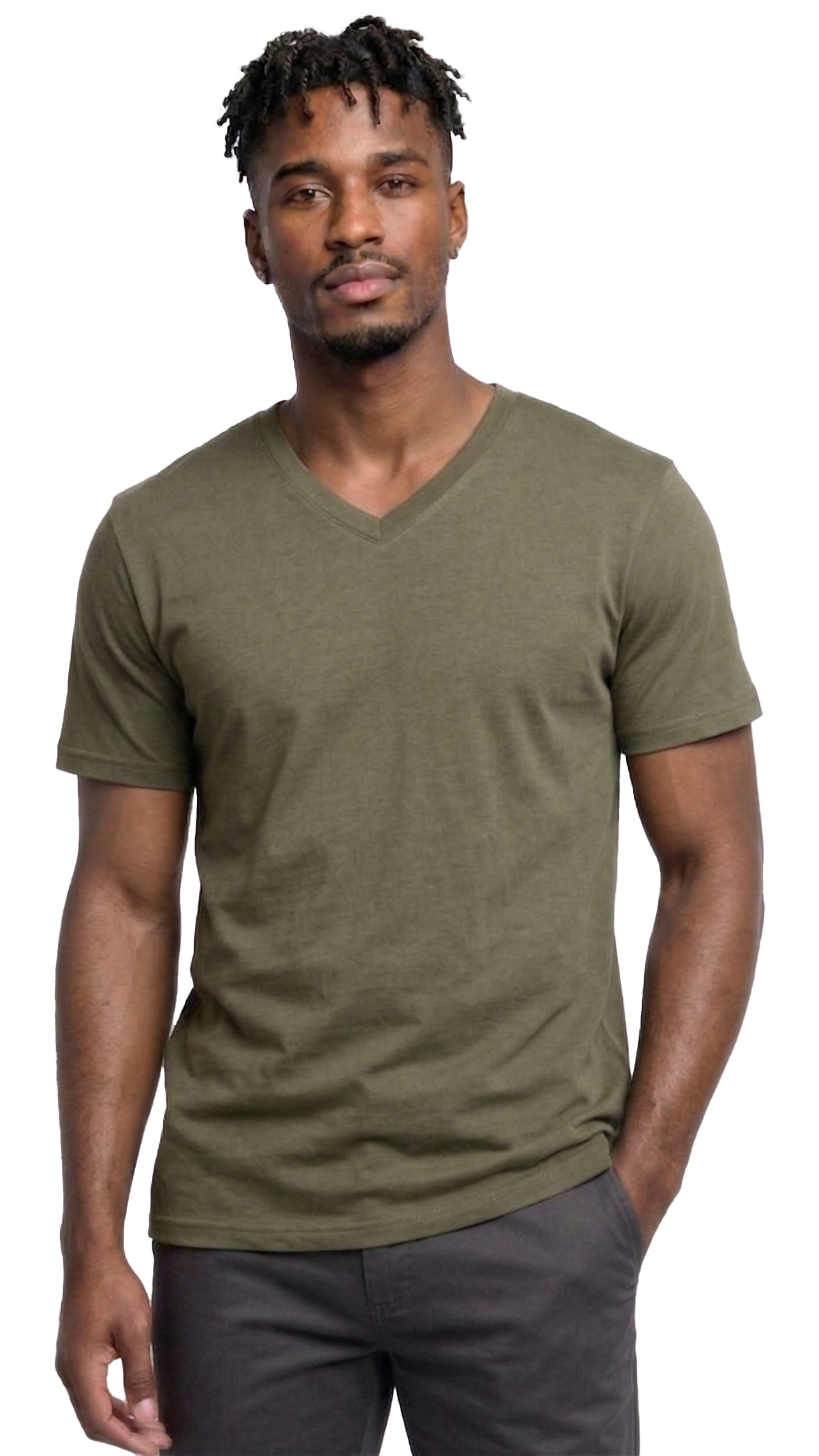 AT37-Access Men's V Neck T Shirts, Comfortable, and Stylish Heavyweight Short Sleeve Cotton V Neck T Shirts for Men, 3-Pack