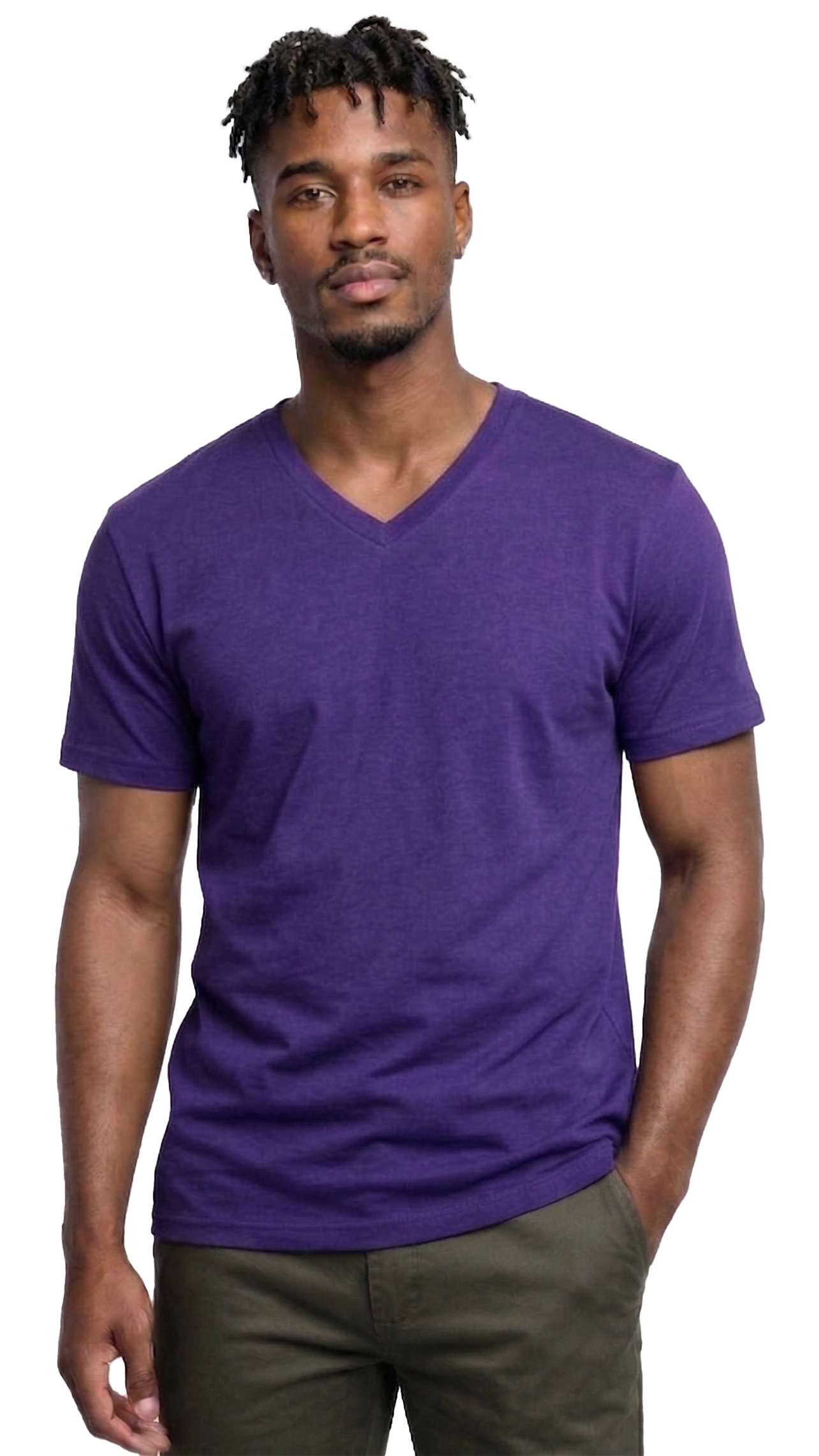 AT37-Access Men's V Neck T Shirts, Comfortable, and Stylish Heavyweight Short Sleeve Cotton V Neck T Shirts for Men, 3-Pack