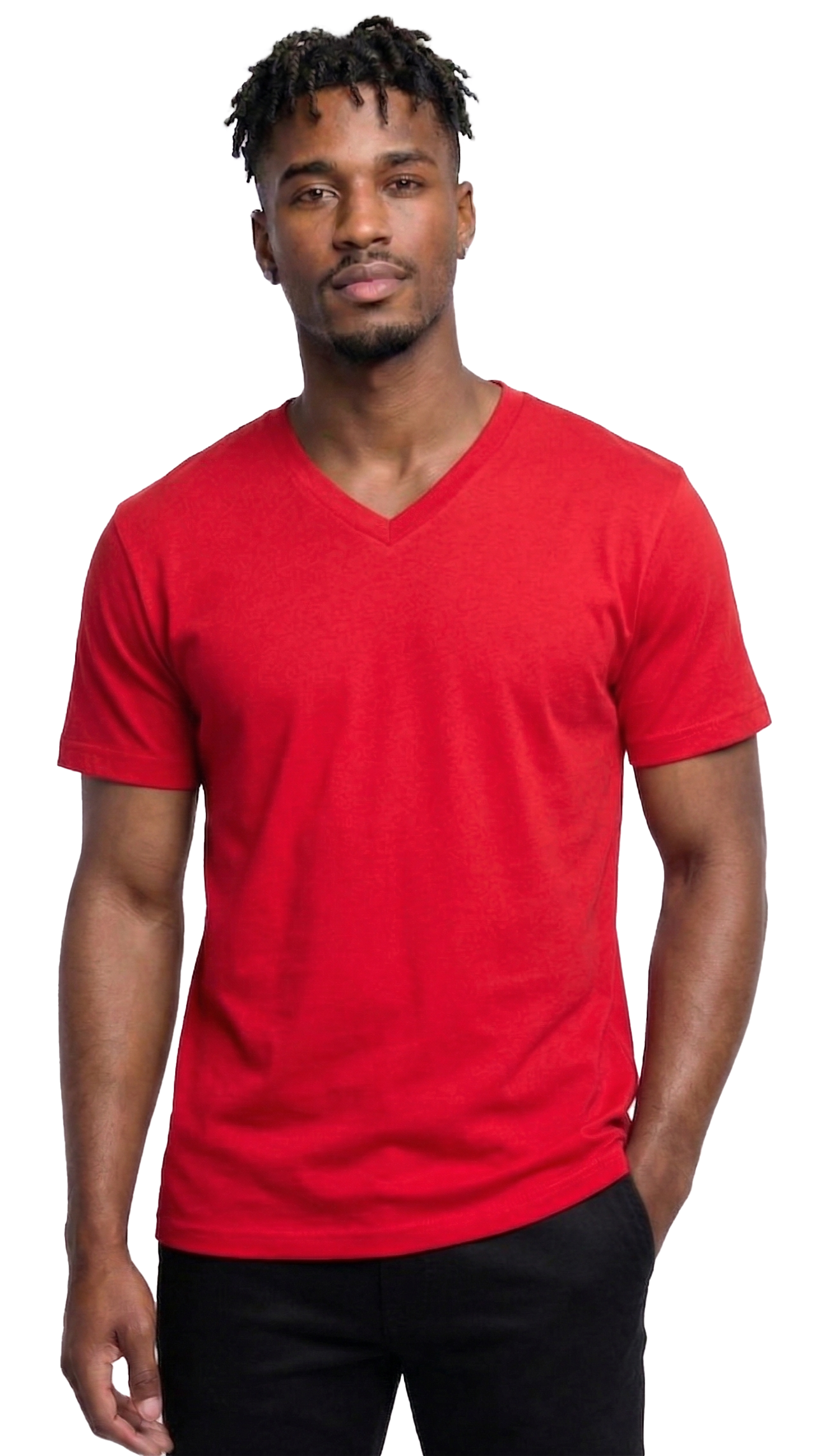 AT37-Access Men's V Neck T Shirts, Comfortable, and Stylish Heavyweight Short Sleeve Cotton V Neck T Shirts for Men, 3-Pack