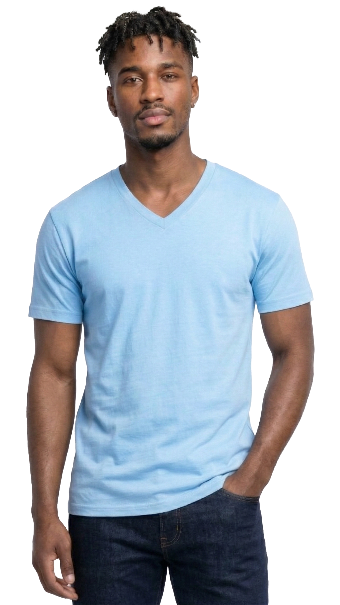 AT37-Access Men's V Neck T Shirts, Comfortable, and Stylish Heavyweight Short Sleeve Cotton V Neck T Shirts for Men, 3-Pack