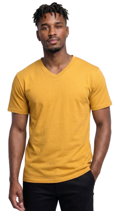 AT37-Access Men's V Neck T Shirts, Comfortable, and Stylish Heavyweight Short Sleeve Cotton V Neck T Shirts for Men, 3-Pack