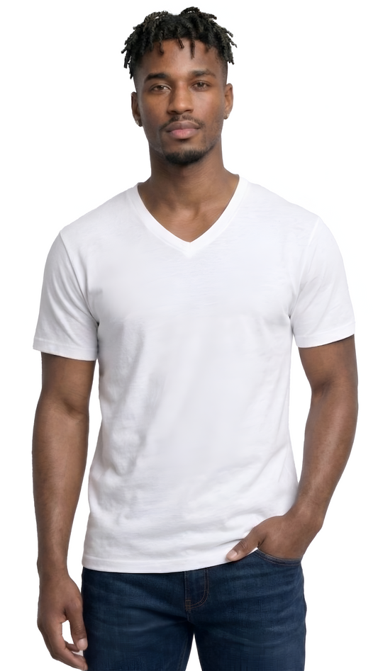 AT37-Access Men's V Neck T Shirts, Comfortable, and Stylish Heavyweight Short Sleeve Cotton V Neck T Shirts for Men, 3-Pack