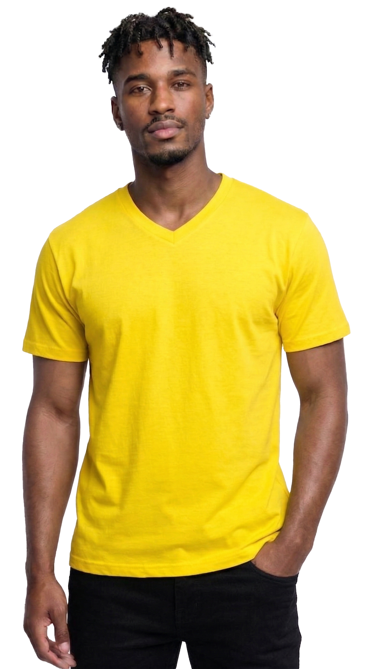 AT37-Access Men's V Neck T Shirts, Comfortable, and Stylish Heavyweight Short Sleeve Cotton V Neck T Shirts for Men, 3-Pack